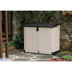 Keter Store It Out Midi abschließbare Garten-Aufbewahrungsbox 880L - Beige/Braun