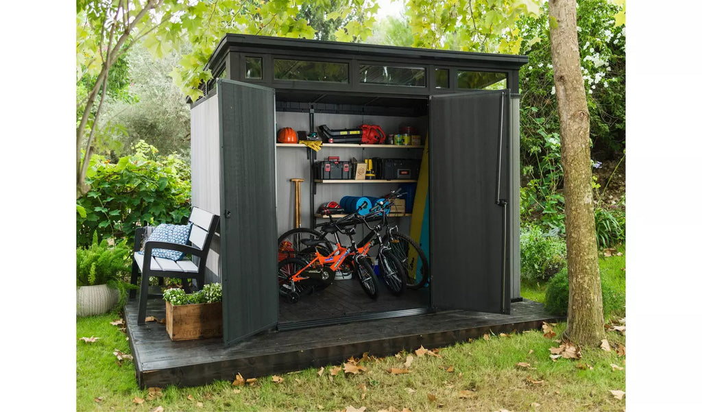 Keter Artisan 9 x 7ft Kunststoff-Gartenhaus mit Doppeltür und Pultdach