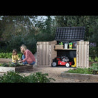 Keter Store It Out Midi abschließbare Garten-Aufbewahrungsbox 880L - Beige/Braun