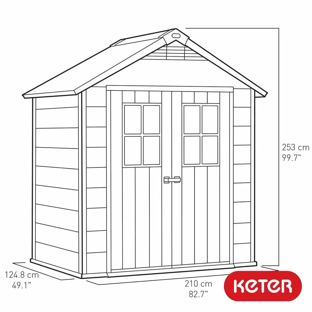 Keter Oakland Gerätehaus 7.5 x 4ft - Grau