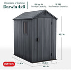 Keter Darwin 6 x 4ft Gerätehaus - Grau