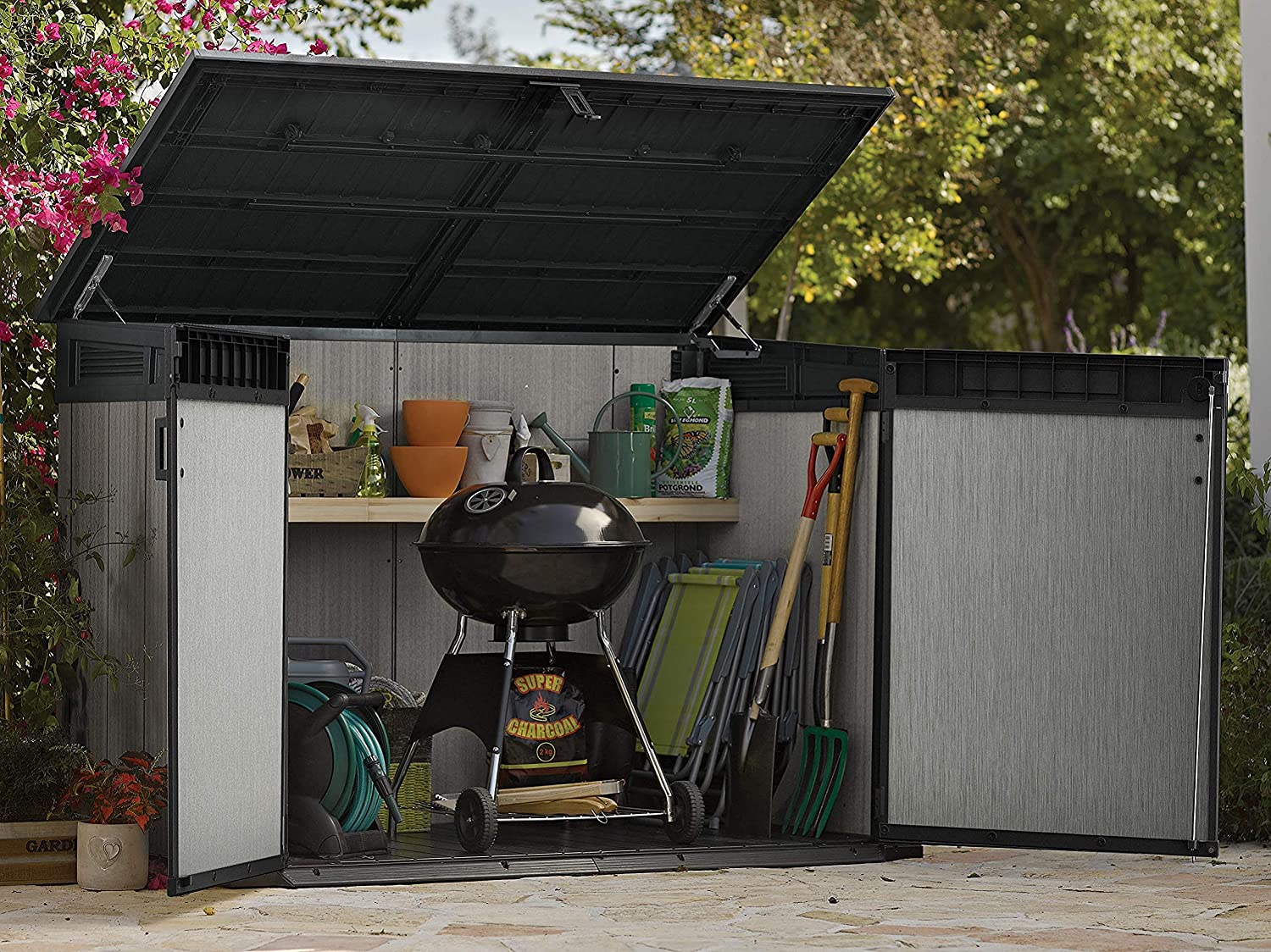 Keter Grande Store 2020L Outdoor-Aufbewahrungsschuppen - Grau, robuste Duotech-Ausführung