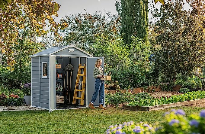 Keter Manor 6 x 5ft Outdoor-Gartenhaus mit Doppeltür