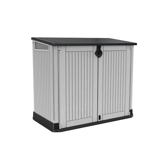 Keter Store-It-Out Midi 880L Garten-Aufbewahrungsbox - Grau/Schwarz, abschließbares Harzhaus