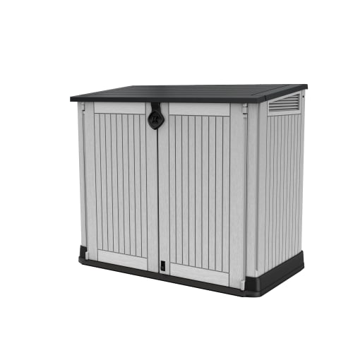 Keter Store-It-Out Midi 880L Garten-Aufbewahrungsbox - Grau/Schwarz, abschließbares Harzhaus