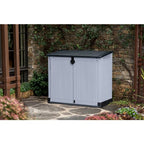 Keter Store-It-Out Midi 880L Garten-Aufbewahrungsbox - Grau/Schwarz, abschließbares Harzhaus