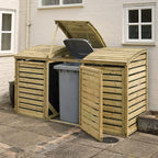 Rowlinson Dreifach-Mülltonnenbox Natur 8 x 3ft